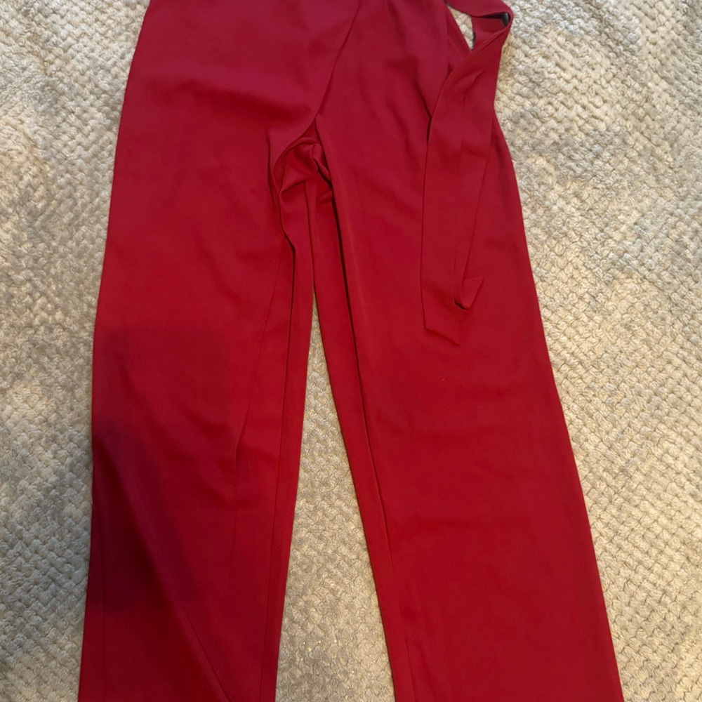 ❤️ Halara High-Waist Wrap Wide-Leg Pants Size XS Tall | Red | NWT - Picture 8 of 9